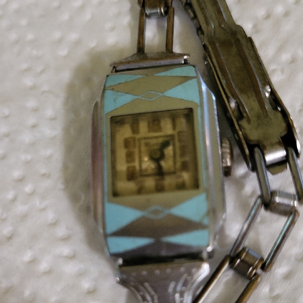 Vintage Silver and Blue Watch - Picture 5 of 5
